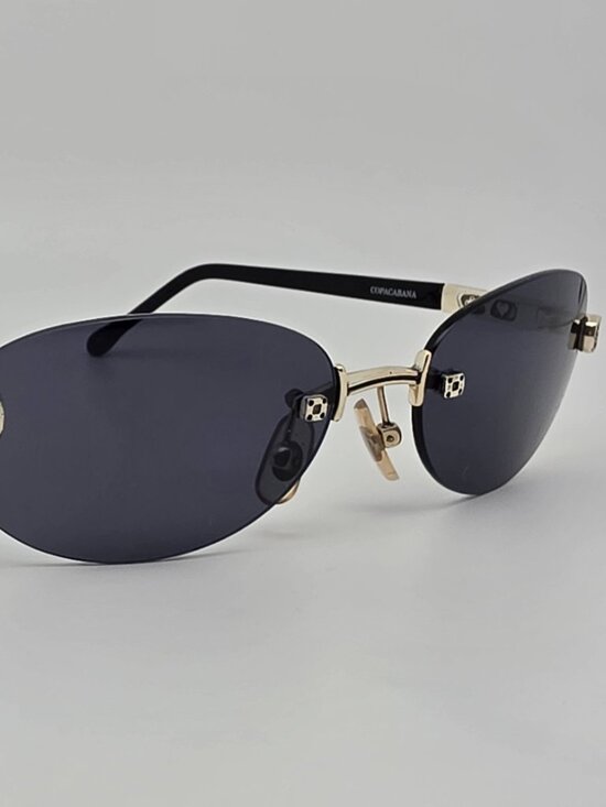 Brighton Copacabana Silver Black Frame Grey Lens Rimless Sunglasses 59-17-135 main image 4